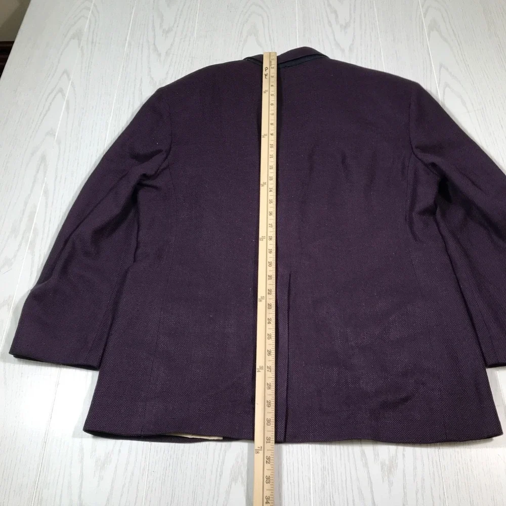 Vintage Bill Blass Silk Blazer Mens 44 Purple 2 Button Pockets Academia 80s